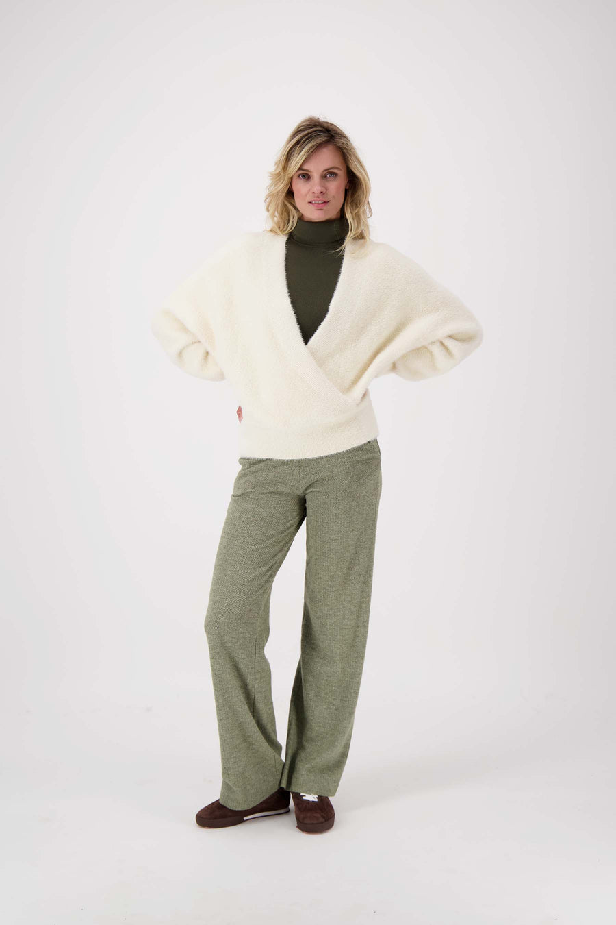 herringbone pants | moss green
