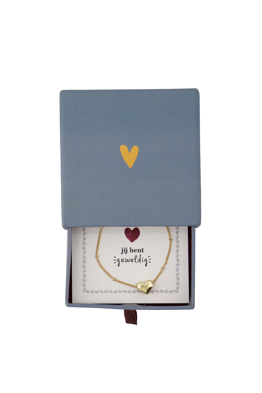 bracelet heart in sliding box leukerd gray-blue | gray-blue