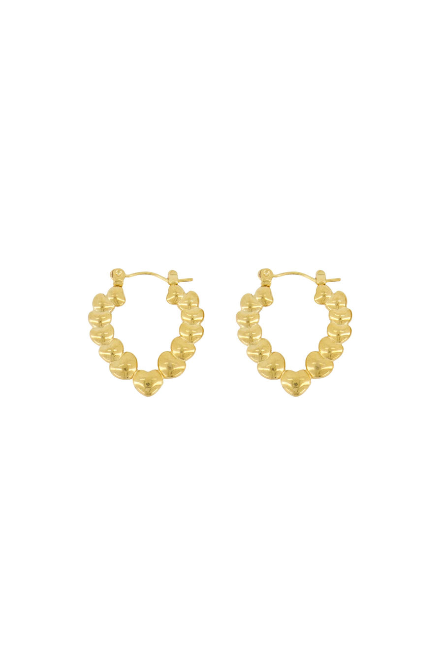 hearts earrings oval | gold