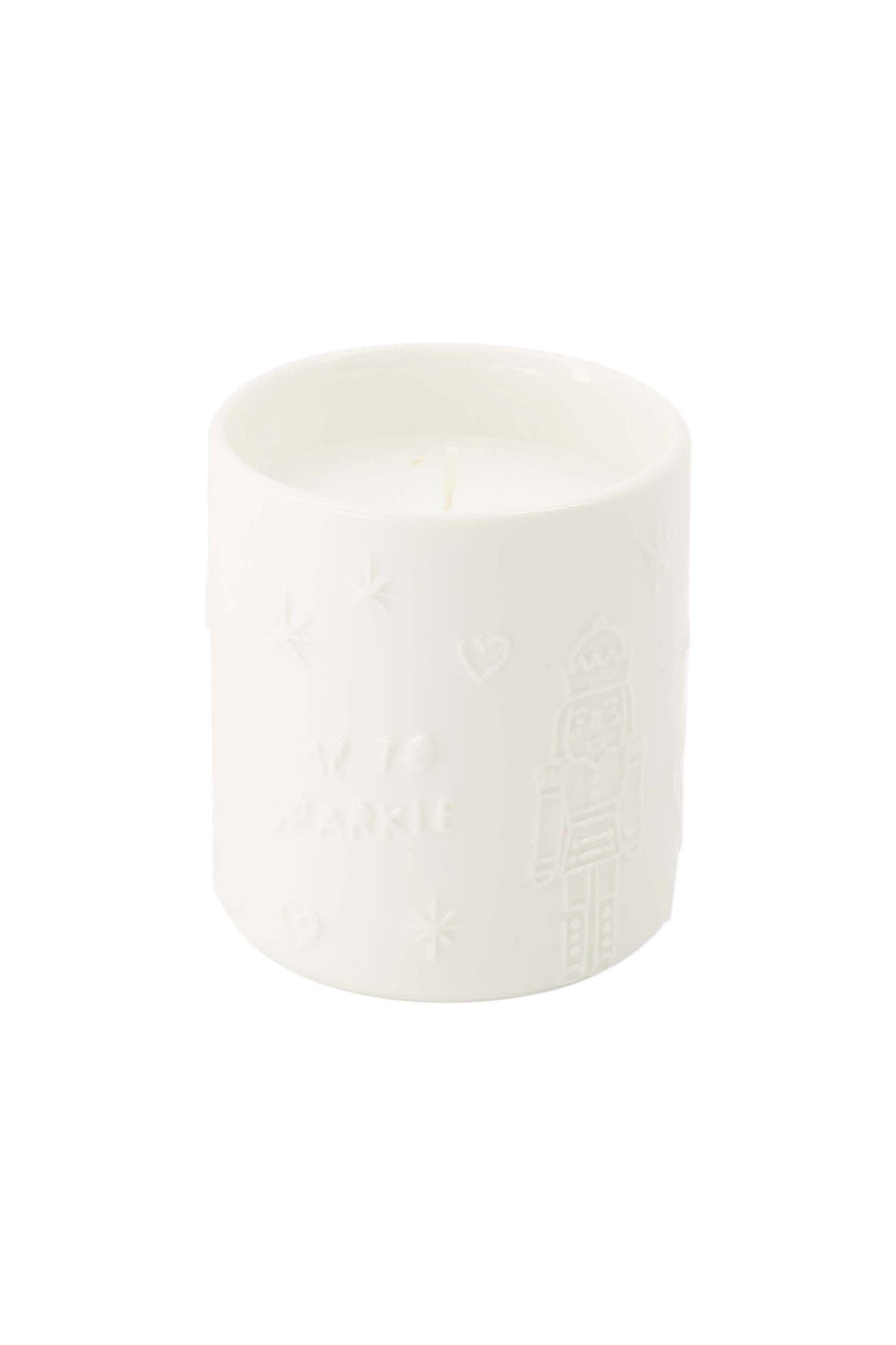 scented candle ceramic time to sparkle | white