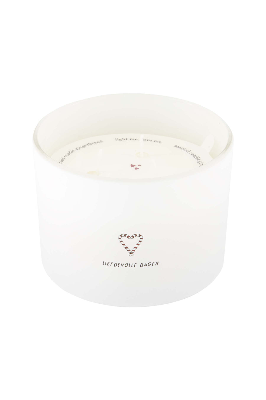 scented candle glass heart loving days white | white