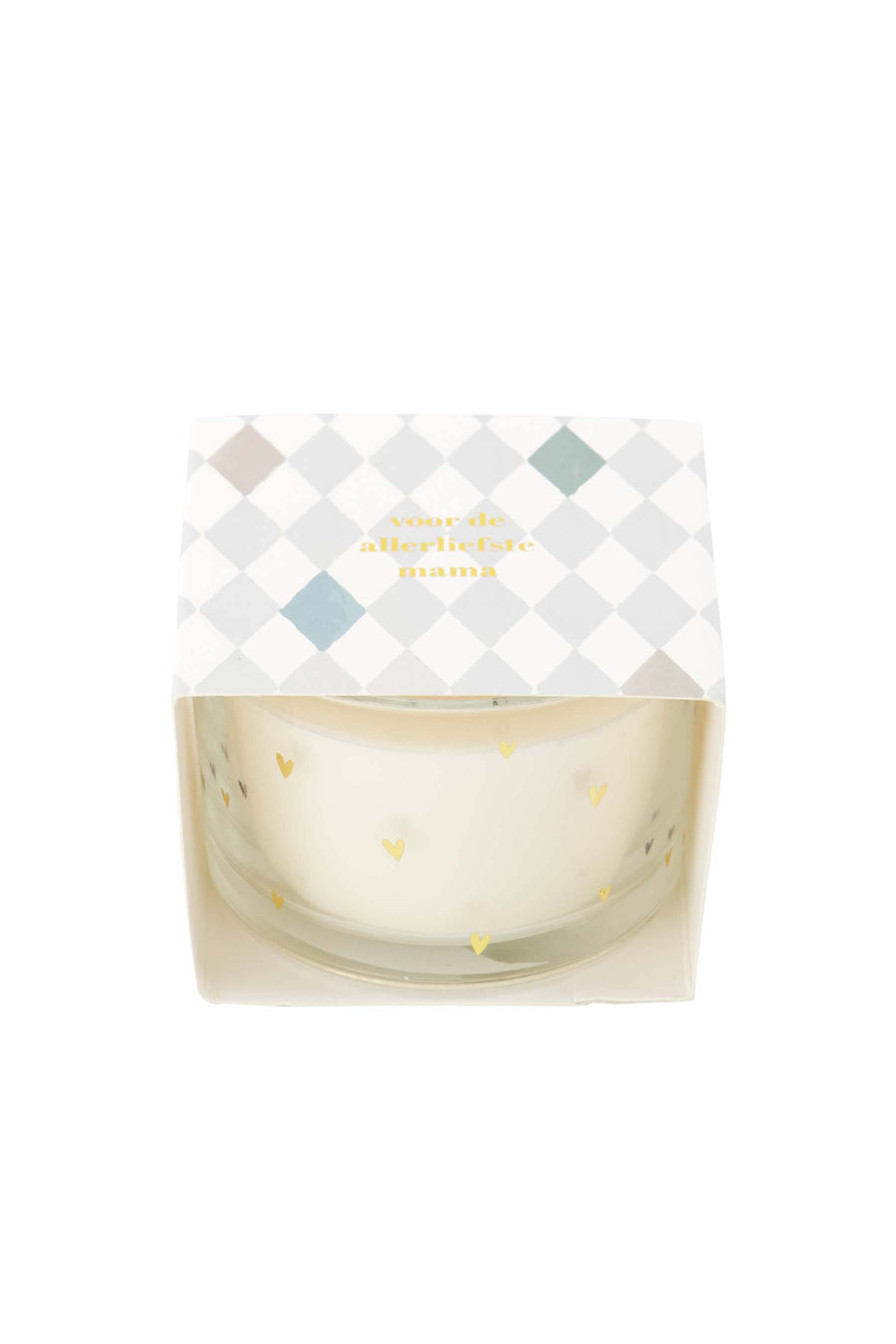 scented candle in wrapper sweetest mom white/gold | white/gold