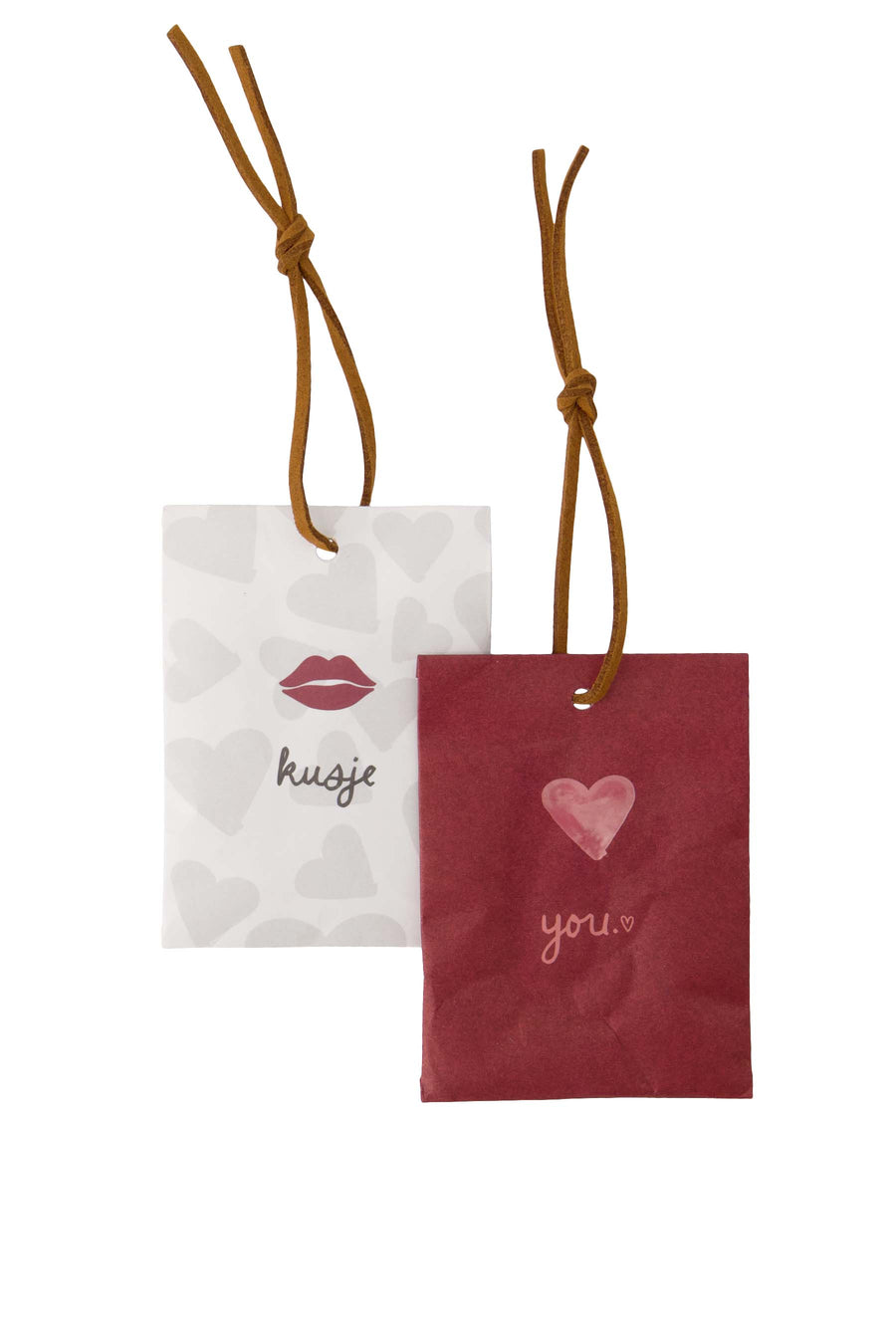set of 2 mini fragrance bags white/red | white / red / lilac