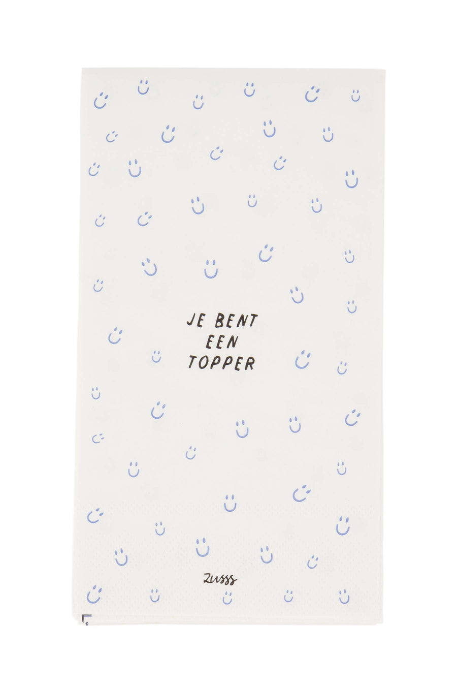 napkins rectangle topper white/blue | white/blue