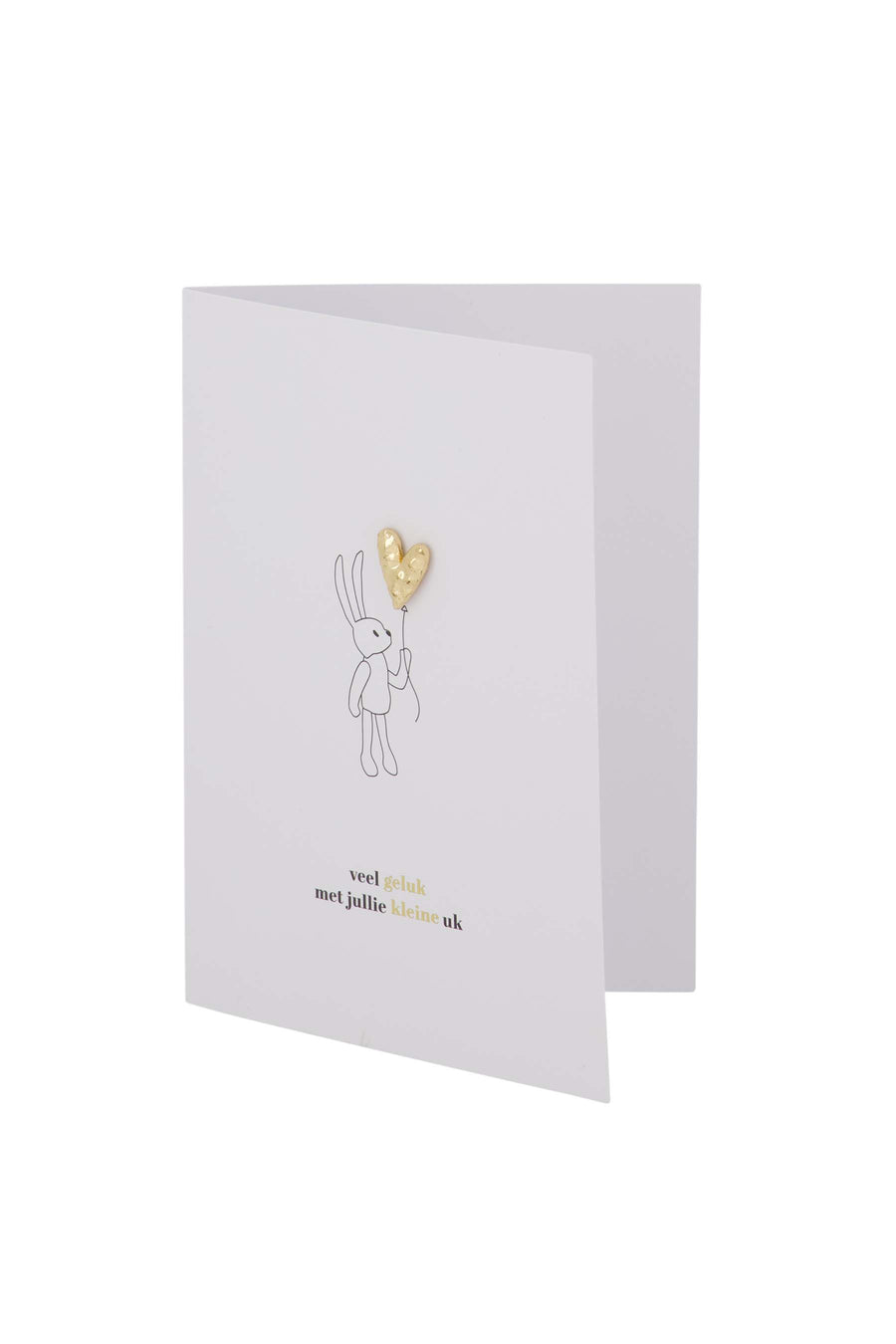 greeting card brooch heart little uk white/black/gold | white/black/gold