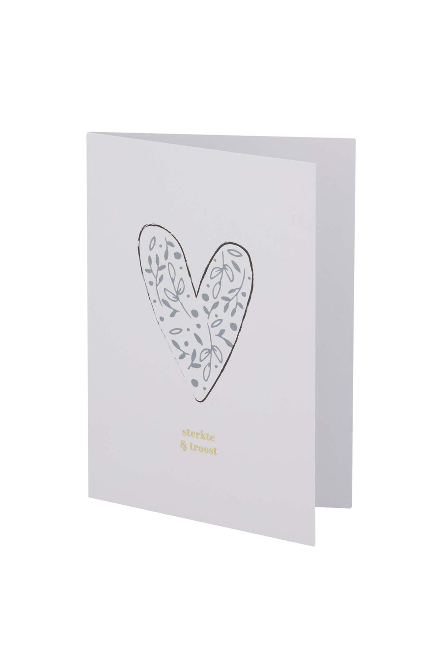 greeting card heart strength white/gray blue/gold | white/gray blue/gold