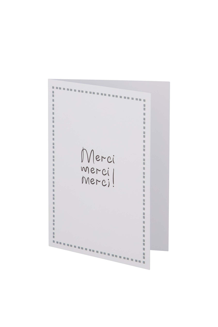 greeting card merci white/gray blue | white/gray blue