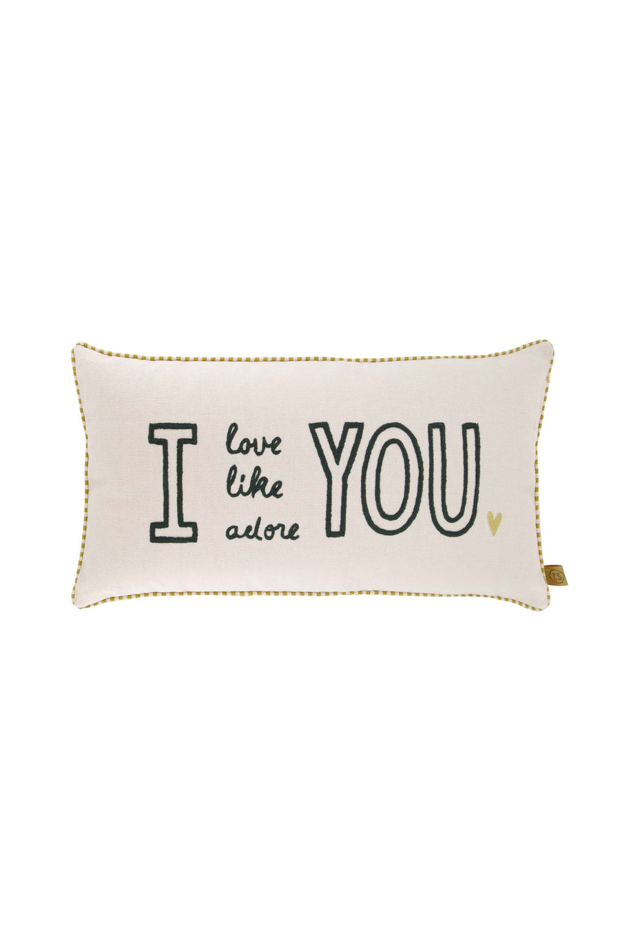 cushion love like adore 60x30cm | ecru / anthracite gray