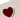 cushion heart 35x25cm off white/red | off white/red