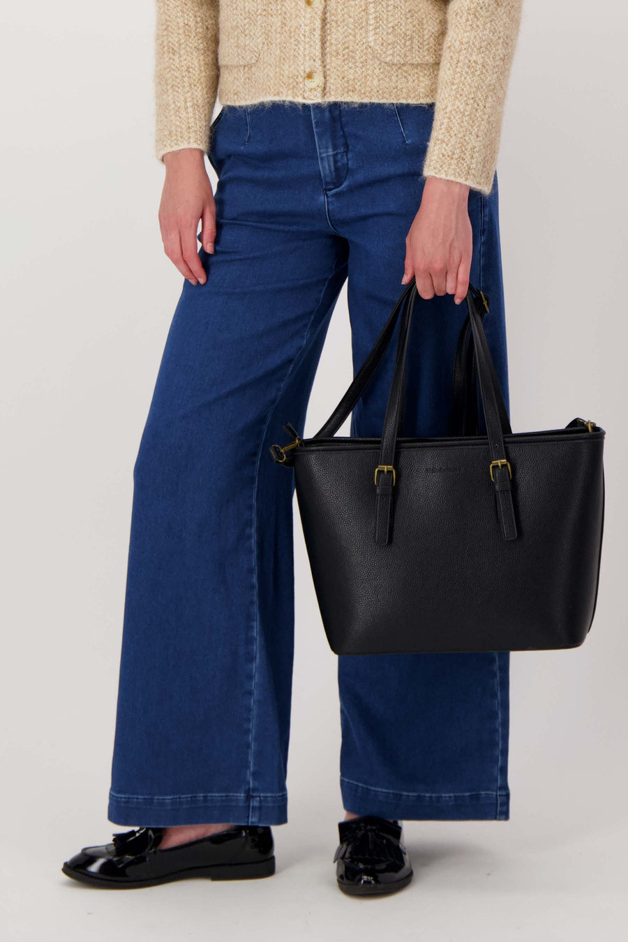 tote bag with zipper | black