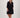 dress with embroidery | black / coral pink
