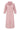 linen dress fine stripe | white / red