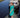 muslin dress with collar | turquoise