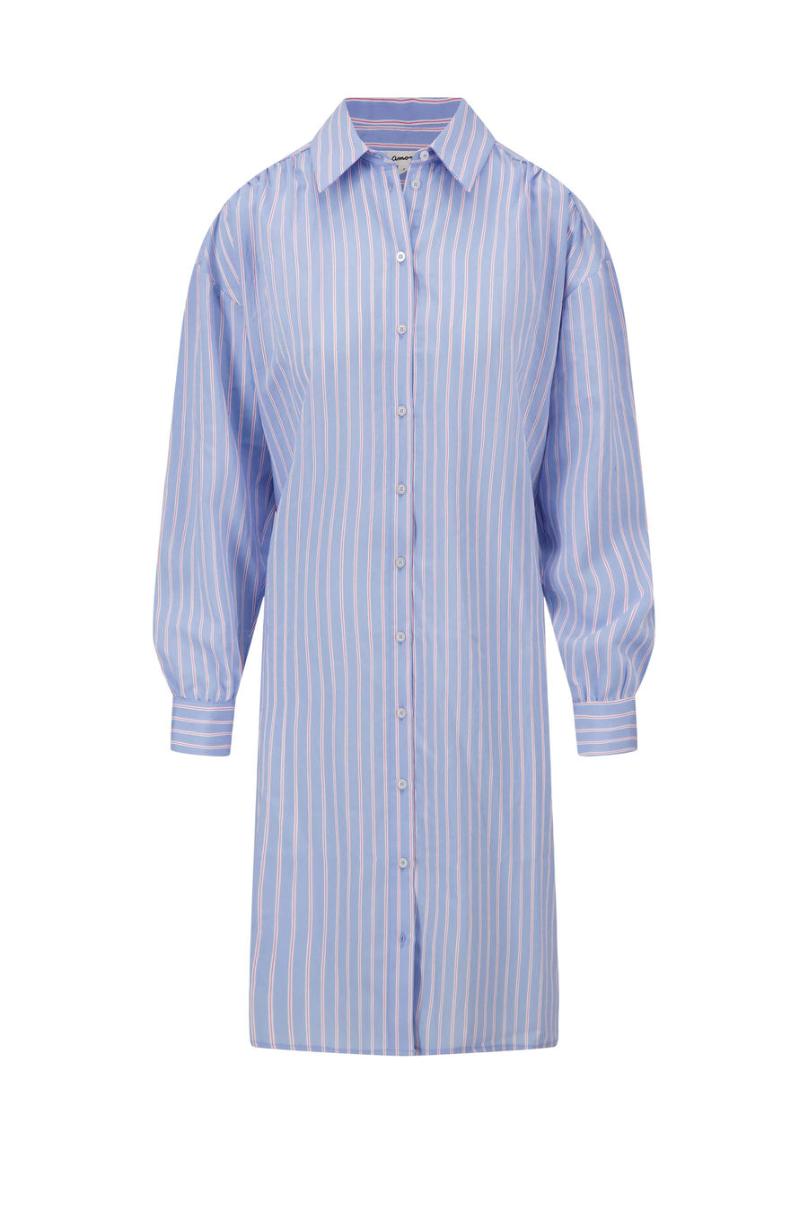 striped blouse dress | blue / white