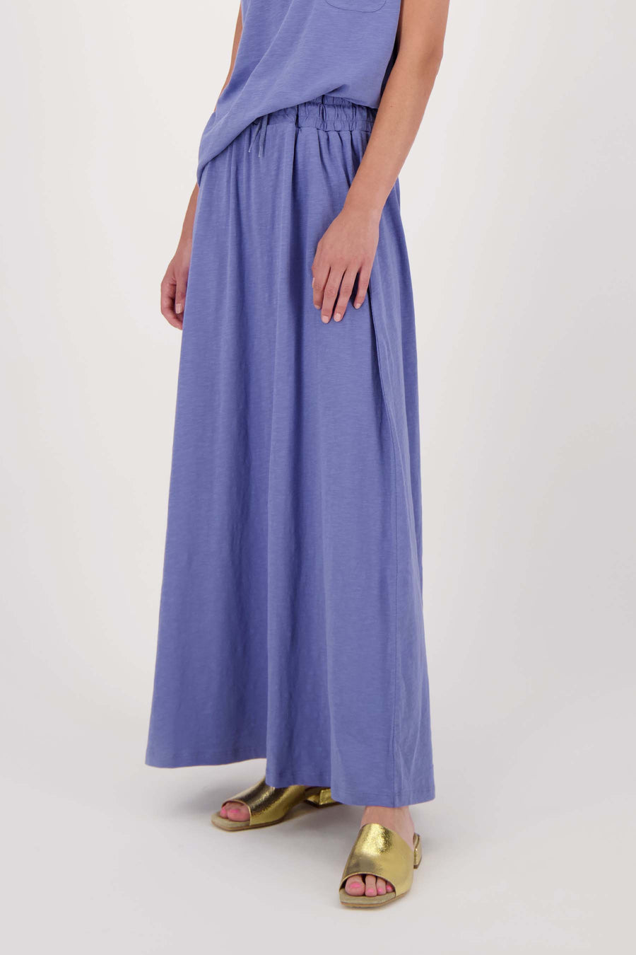 long wide jersey skirt | purple blue