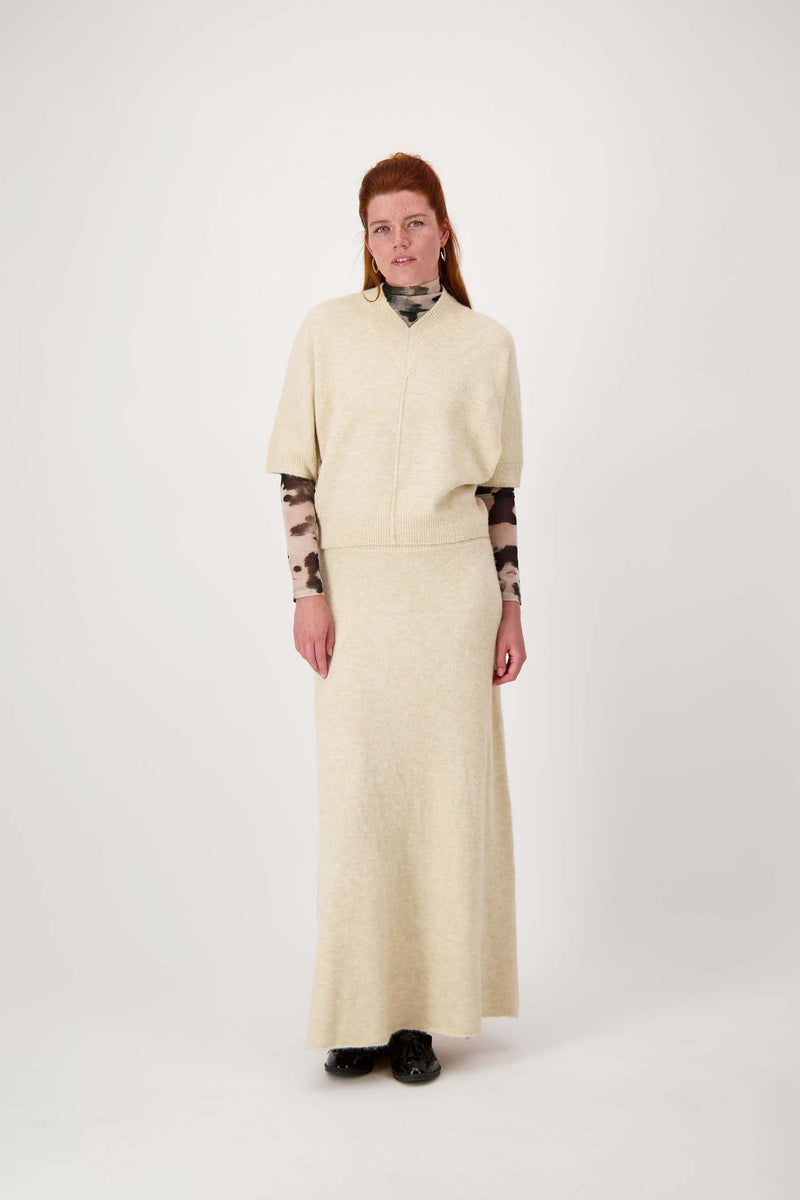 long knitted skirt | beige