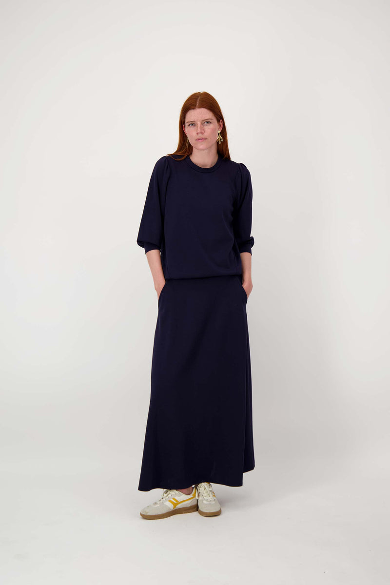 long jogging fabric skirt | navy