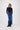 long denim stretch skirt | mid blue denim