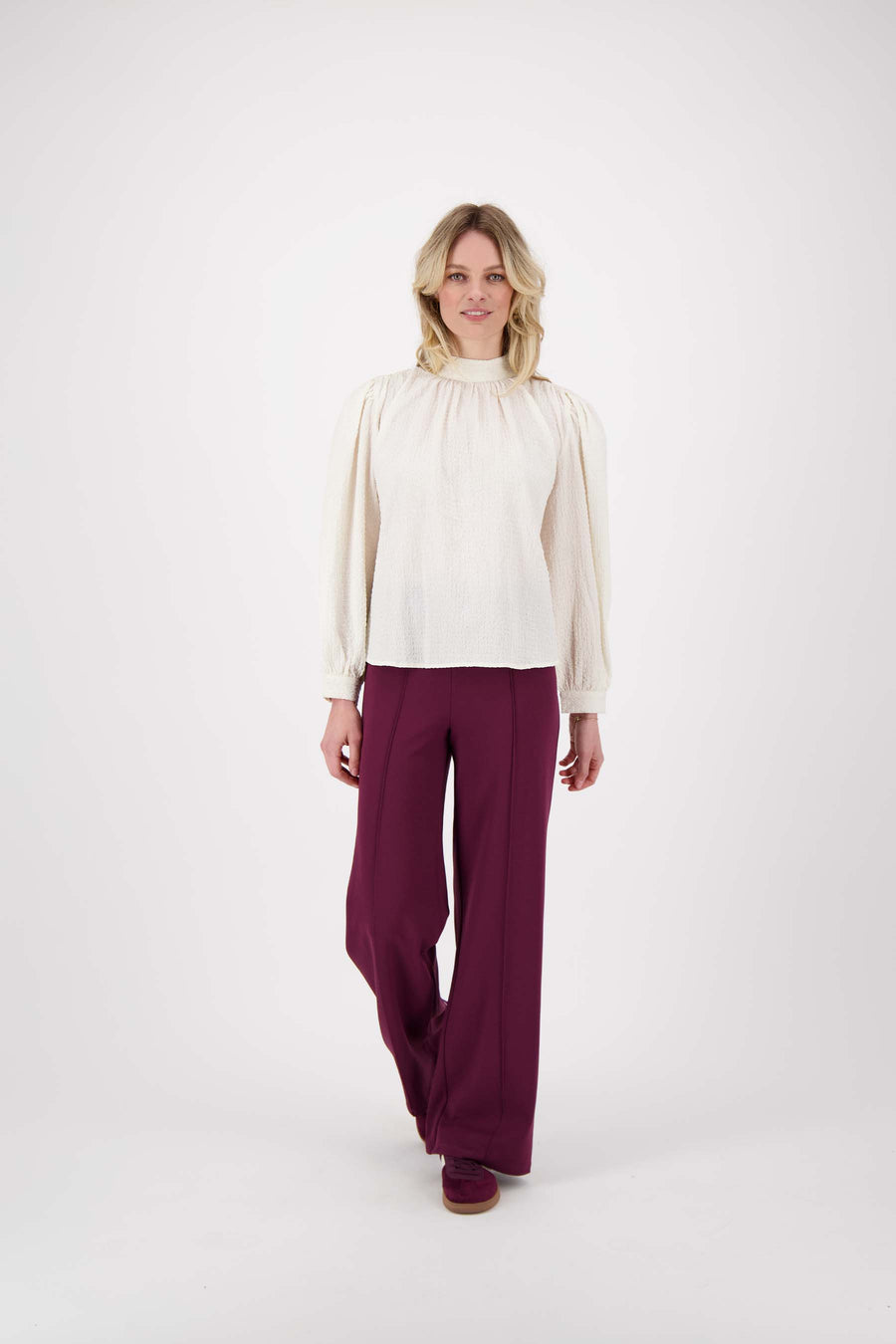 pants with seam | eggplant