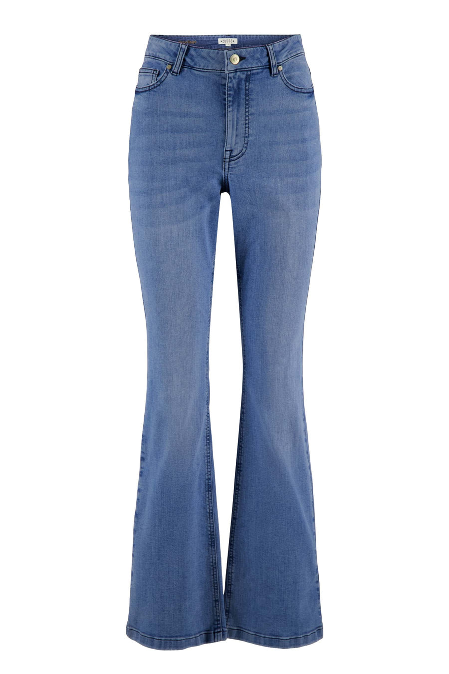 flared jeans | mid-blue
