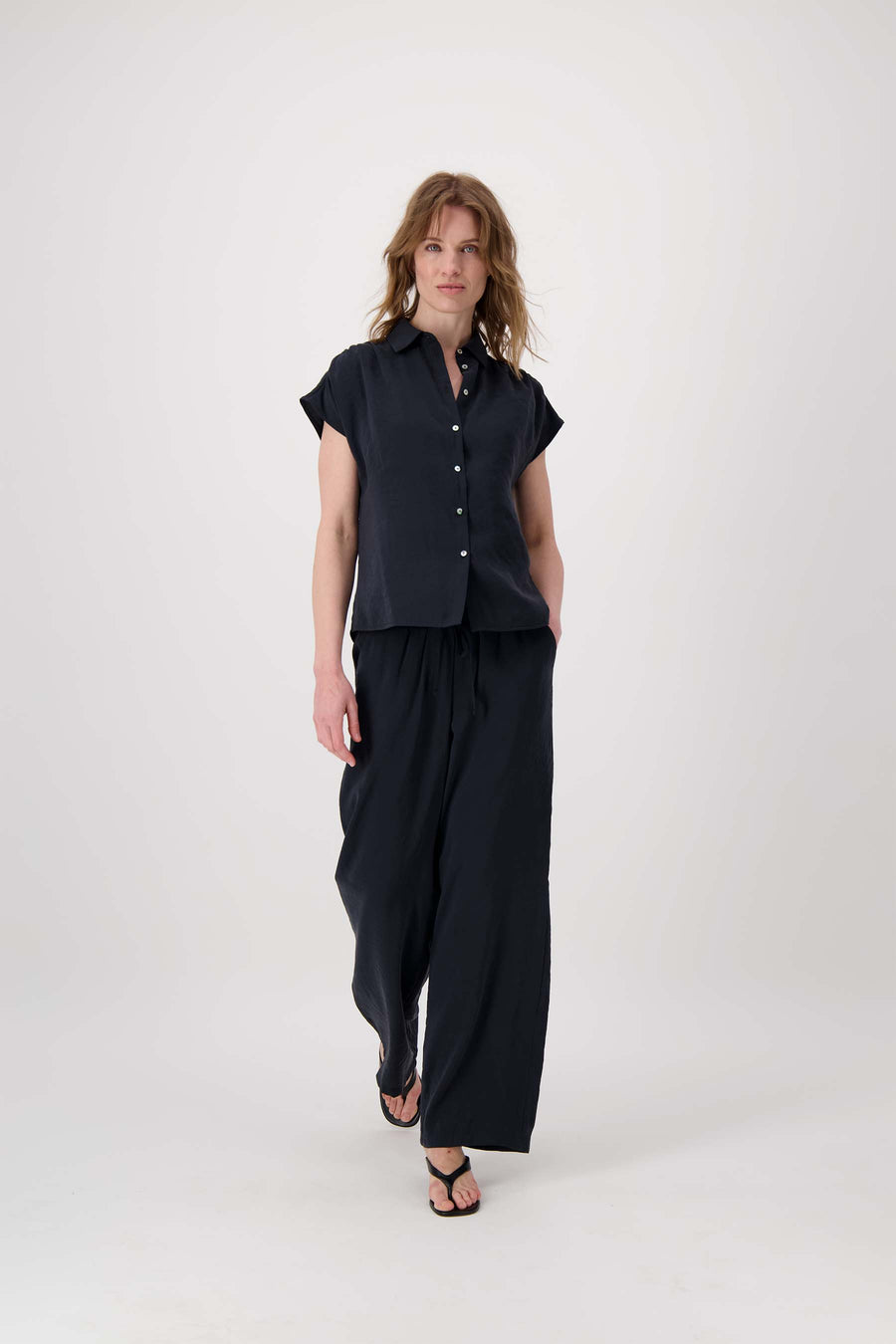 modal pants straight fit | black