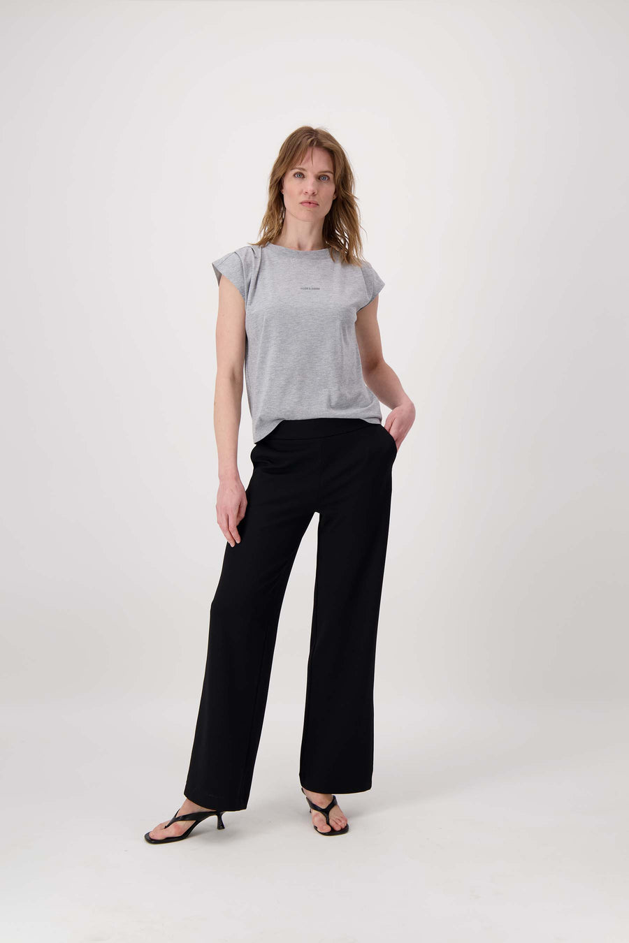 scuba stretch pants straight fit | black