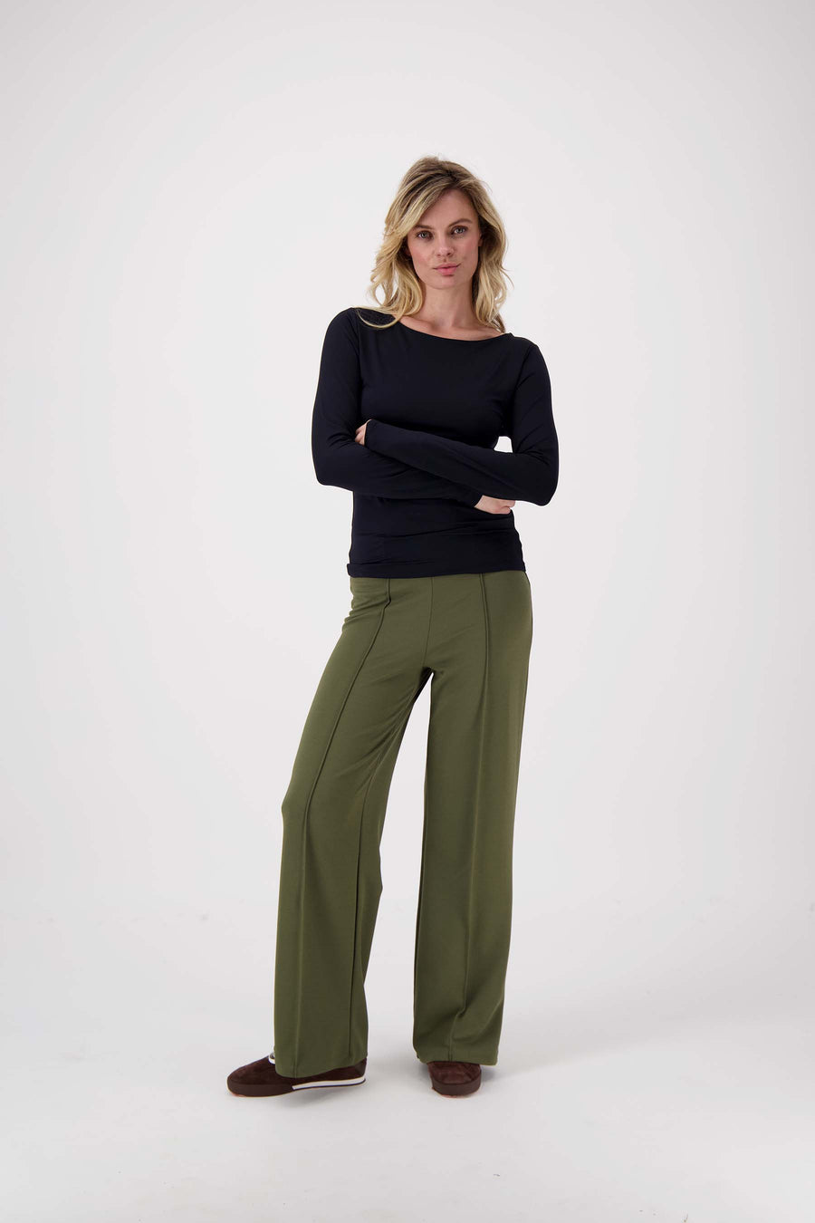 pants with seam | moss green