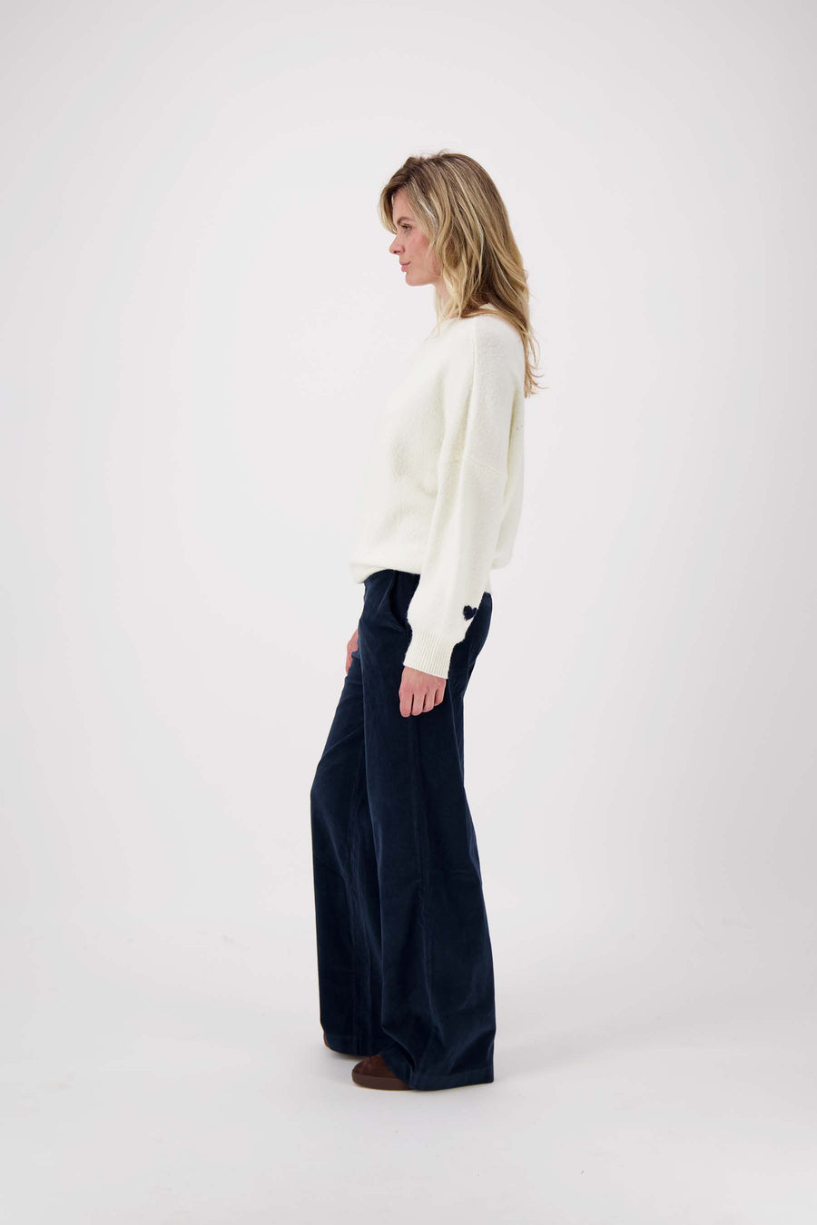 corduroy pants with elastane | navy