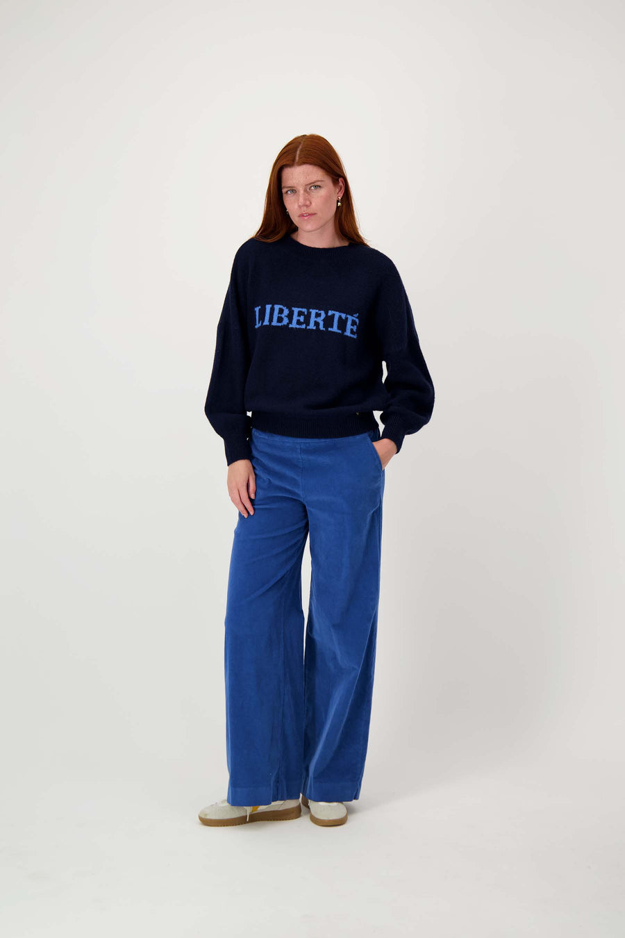 corduroy pants with elastane | sporty blue