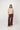 faux gloss leather wideleg | mid brown