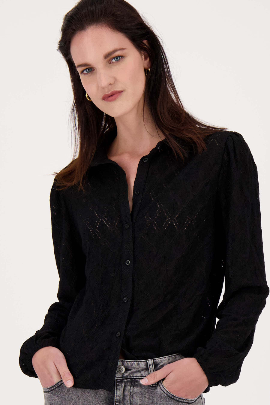 lace blouse | black