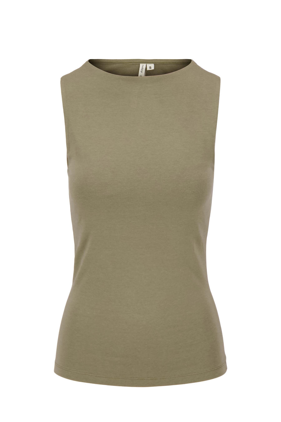 singlet with boat neck | khaki
