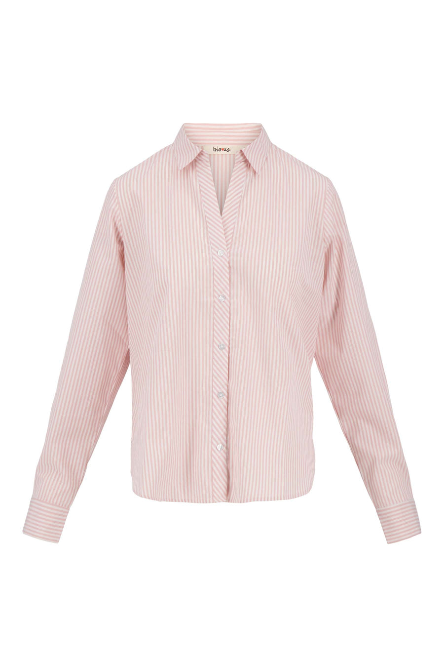 blouse stripe diagonal accent | white / light pink