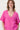 linen v-neck top | bright pink