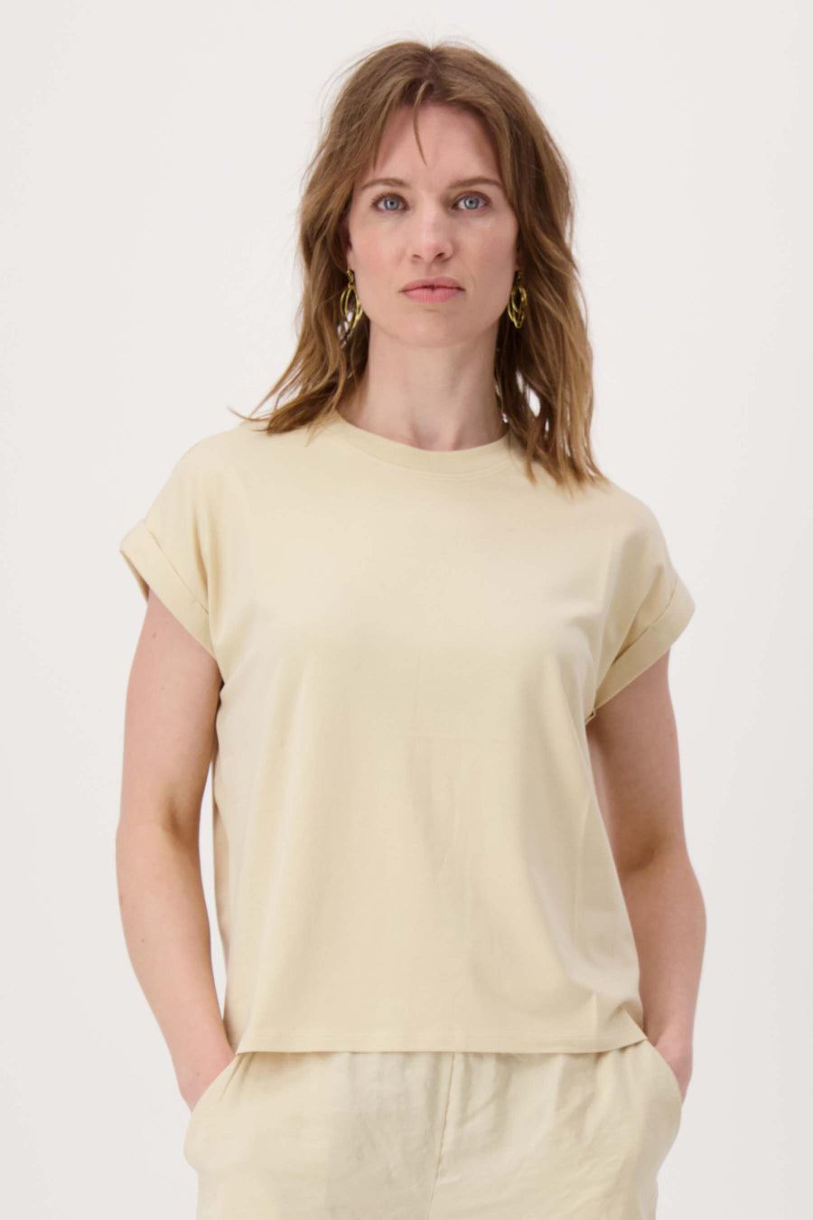 jersey top rolled sleeve | sahara