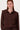 satin blouse with shoulder detail | chocolate brown