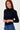 top with pleat detail | navy