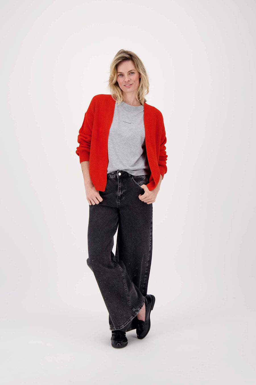 t-shirt with pleated detail | mid-gray