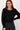 top with boat neck long sleeve | black