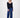 basic rib V neck top with stretch | navy