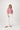 puff sleeve top with stripe in textured material | off white / red