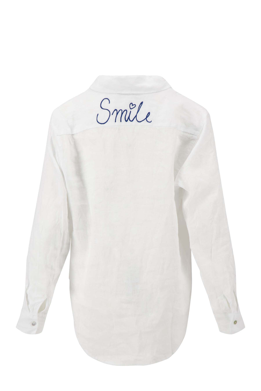 100% linen blouse with embroidery | white