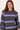 stripe cable sweater with balloon sleeve | anthracite gray / mid purple