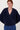 wrap sweater in fluffy yarn | navy