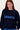 sweater with knit-in detail | navy / sporty blue