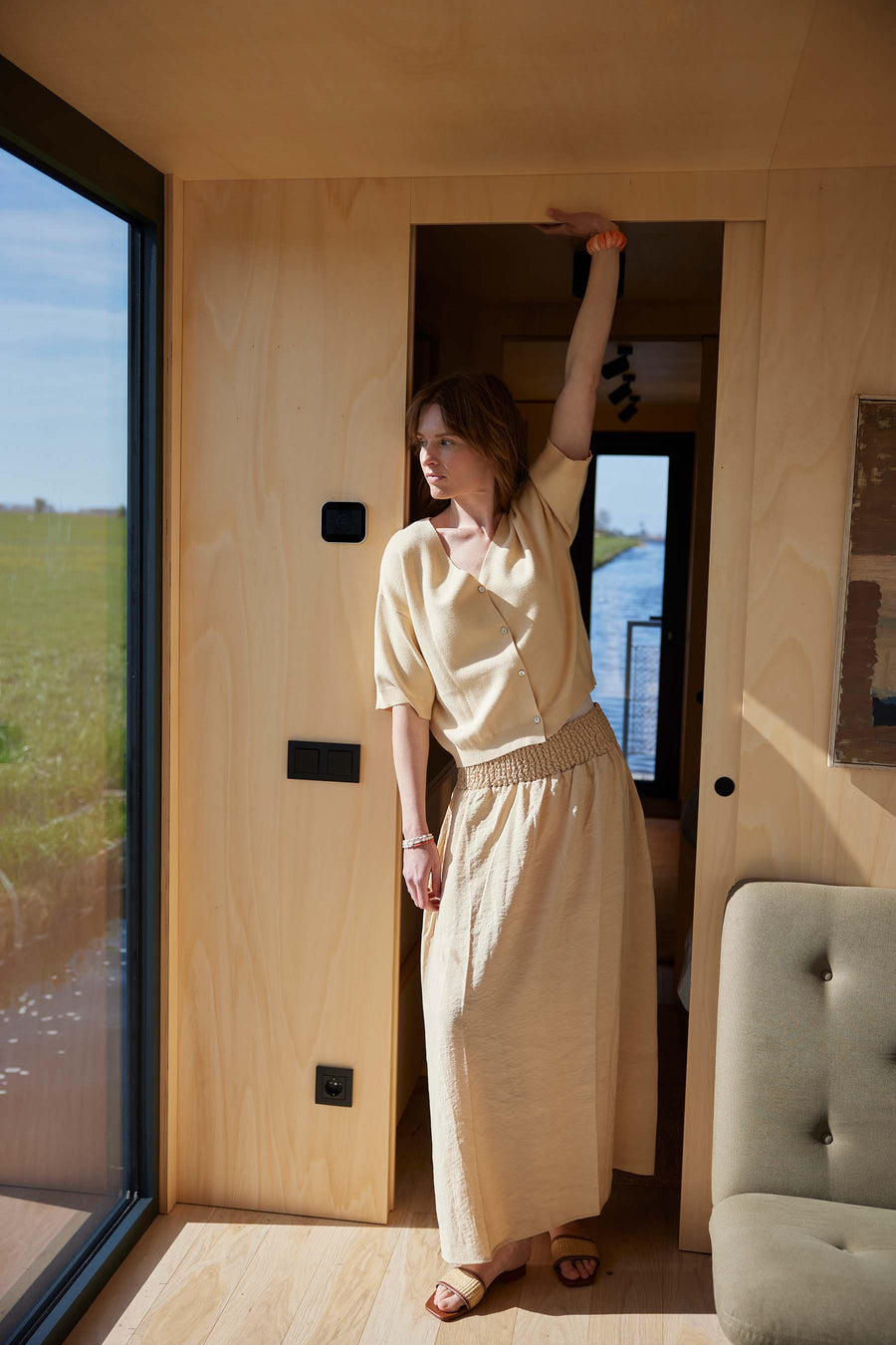 fine-knit cardigan | sahara