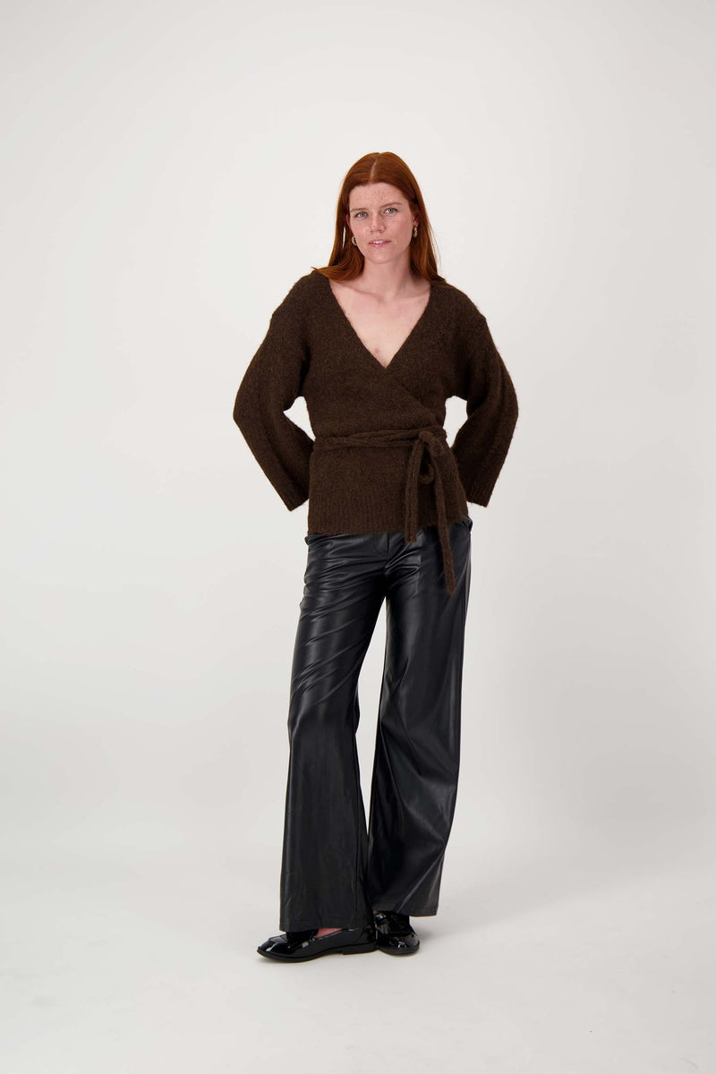 wrap cardigan | chocolate brown