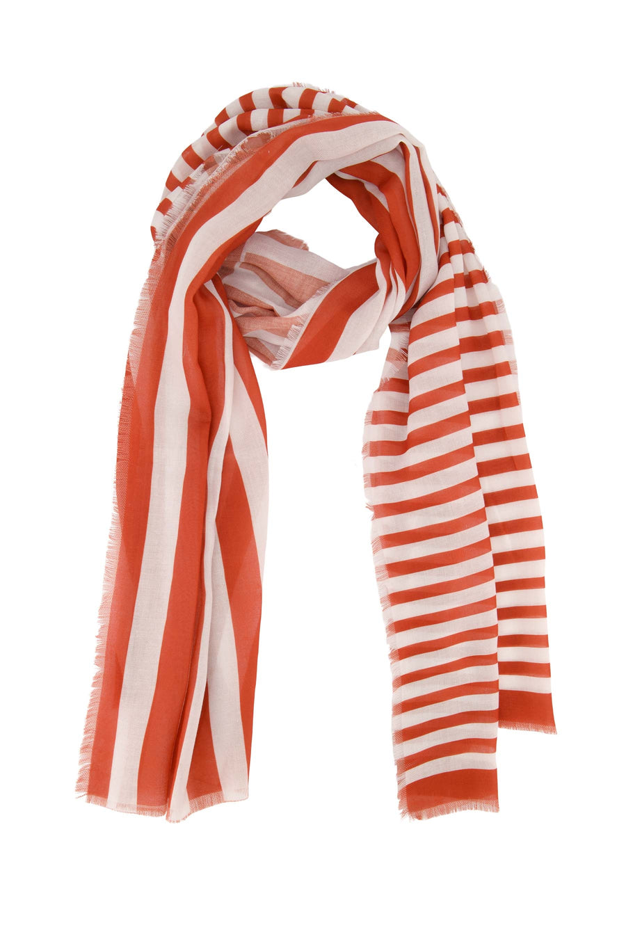 scarf with stripe | white / red