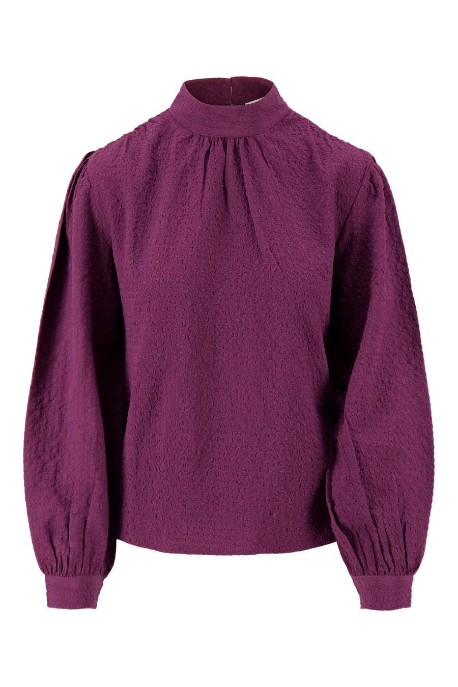 seersucker blouse | soft eggplant