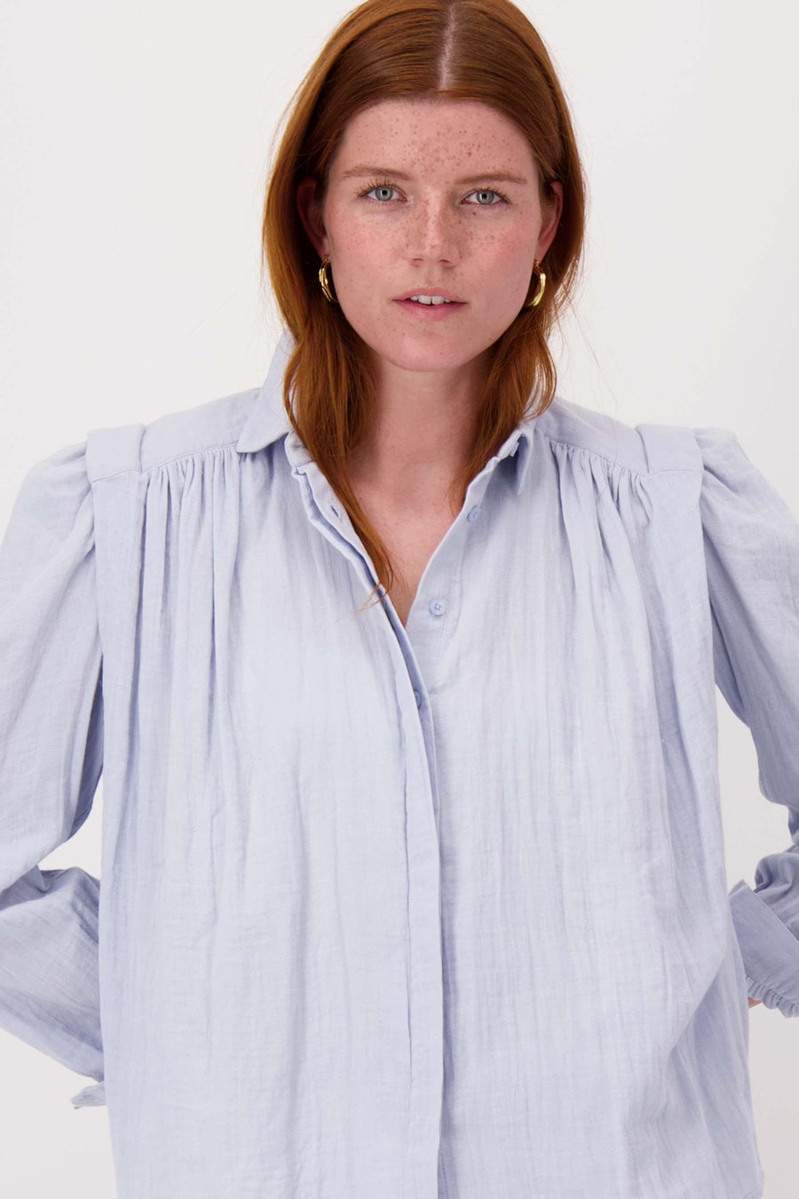 blouse in mousseline | sky blue